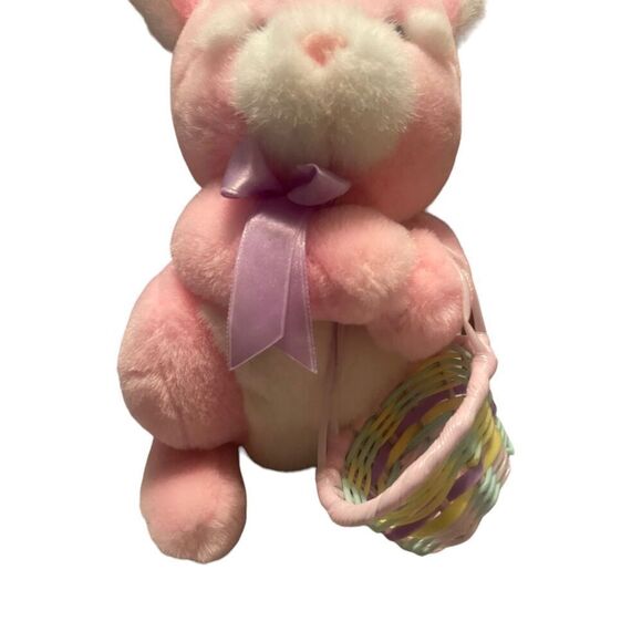 Commonwealth Unisex Pink Easter Bunny Basket Rabbit Plush Stuffed Animal - Picture 3 of 11